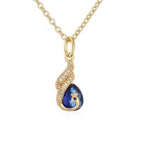 Brass Necklace, with 2inch extender chain, real gold plated, different styles for choice & micro pave cubic zirconia & for woman, Length:Approx 17.7 Inch, Sold By PC