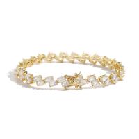 Brass Bracelet, Oval, plated, Unisex & different size for choice & micro pave cubic zirconia, more colors for choice, Sold By PC
