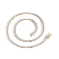 Brass Necklace, plated, different size for choice & micro pave cubic zirconia & for woman, more colors for choice, Sold By PC
