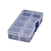 Storage Box, Polypropylene(PP), dustproof & transparent & 8 cells, 137x68x27mm, Sold By PC