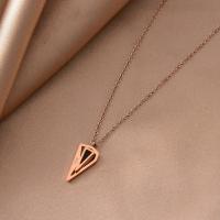 Titanium Steel Necklace, with 5cm extender chain, Triangle, fashion jewelry & for woman, rose gold color, Length:Approx 38 cm, Sold By PC