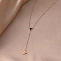 Titanstahl Halskette, mit Verlängerungskettchen von 5cm, Dreieck, Modeschmuck & für Frau, keine, Länge:ca. 38 cm, verkauft von PC