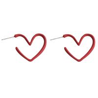 Zinc Alloy Stud Earring Heart stoving varnish fashion jewelry & for woman red nickel lead & cadmium free Sold By Pair