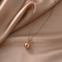 Titanium Steel Necklace, with 5cm extender chain, Round, fashion jewelry & for woman, rose gold color, Length:Approx 38 cm, Sold By PC