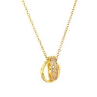 Titanstahl Halskette, Modeschmuck & für Frau & mit Strass, goldfarben, Länge:ca. 38 cm, verkauft von PC