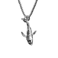 Zinklegierung Schmuck Halskette, Walfisch, silberfarben plattiert, Modeschmuck & unisex, frei von Nickel, Blei & Kadmium, 50x28mm, Länge:ca. 70 cm, verkauft von PC