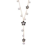 Zinklegierung Pullover Halskette, mit Kunststoff Perlen, Modeschmuck & für Frau, keine, frei von Nickel, Blei & Kadmium, Länge:ca. 65 cm, verkauft von PC
