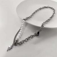 Collar de Aleación de Zinc, chapado en color de plata, Joyería & para mujer, libre de níquel, plomo & cadmio, longitud aproximado 52 cm, Vendido por UD