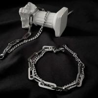 Bracelet d'acier titane, avec 1.97inch chaînes de rallonge, Double couche & bijoux de mode & pour femme, couleur originale, Longueur:Environ 6.69 pouce, Vendu par PC