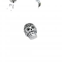 Tibetan Style Jewelry Beads, Skull, antique silver color plated, vintage & DIY, nickel, lead & cadmium free, 9x13mm, Approx 100PCs/Bag, Sold By Bag