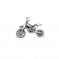 Vehicle Shaped Tibetan Style Pendants, Motorcycle, antique silver color plated, vintage & DIY, nickel, lead & cadmium free, 24x17mm, Approx 100PCs/Bag, Sold By Bag