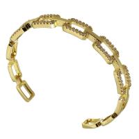 Βραχιόλια Brass, Ορείχαλκος, χρώμα επίχρυσο, κοσμήματα μόδας & μικρο ανοίξει κυβικά ζιρκονία & για τη γυναίκα, νικέλιο, μόλυβδο και κάδμιο ελεύθεροι, 8mm, Εσωτερική διάμετρος:Περίπου 57mm, Sold Με PC