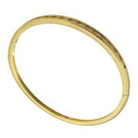 Brass Bracelet & Bangle, gold color plated, fashion jewelry & micro pave cubic zirconia & for woman, nickel, lead & cadmium free, 57*51mm,4mm, Sold By PC