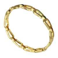 Bracelets en laiton, Placage de couleur d'or, bijoux de mode & pavé de micro zircon & pour femme, protéger l'environnement, sans nickel, plomb et cadmium, 58*51mm,7mm, Vendu par PC