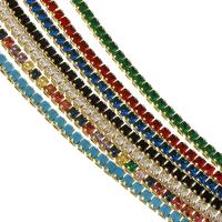 Ожерелья из латуни, Латунь, плакирован золотом, ювелирные изделия моды & инкрустированное микро кубического циркония & Женский, Много цветов для выбора, не содержит никель, свинец, 3.5mm, длина:Приблизительно 18 дюймовый, продается PC