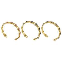 Bracelet Evil Eye bijoux, laiton, Placage de couleur d'or, bijoux de mode & pour femme & émail, plus de couleurs à choisir, protéger l'environnement, sans nickel, plomb et cadmium, 12mm, Diamètre intérieur:Environ 59mm, Vendu par PC