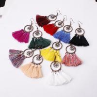 Fashion Fringe Earrings Zinc Alloy with Nylon & Plastic Pearl plated fashion jewelry & for woman nickel lead & cadmium free Sold By Pair