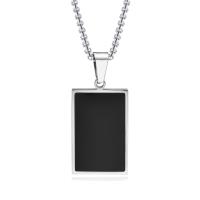 Stainless Steel Jewelry Necklace, 304 Stainless Steel, polished, different styles for choice & for man & epoxy gel, more colors for choice, 15x26mm, Length:Approx 23.62 Inch, Sold By PC