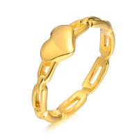 Ring Finger ze stali nierdzewnej, Stal nierdzewna 304, Serce, biżuteria moda & różnej wielkości do wyboru & dla kobiety, złoty, 5.50mm, sprzedane przez PC