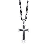 Stainless Steel Jewelry Necklace, 304 Stainless Steel, Cross, Vacuum Ion Plating, fashion jewelry & different styles for choice & for man, more colors for choice, 32x54mm, Length:Approx 23.62 Inch, Sold By PC