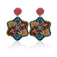 Earring Jewelry Seedbead with Cloth fashion jewelry & for woman Sold By Pair