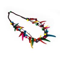 Collier bijoux de mode, noix de coco, avec corde en nylon, multicouche & unisexe, couleurs mélangées, Longueur:Environ 21.65 pouce, Vendu par PC