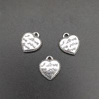 Zinc Alloy Heart Pendants antique silver color plated vintage & DIY nickel lead & cadmium free Approx 100/Bag Sold By Bag
