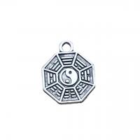 Tibetan Style Pendants, Polygon, antique silver color plated, vintage & DIY, nickel, lead & cadmium free, 15x13mm, Approx 100PCs/Bag, Sold By Bag