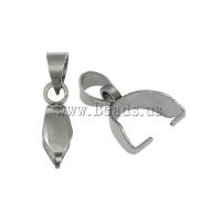 Stainless Steel Pinch Bail, 304 Stainless Steel, original color, 4x11x9mm, Hole:Approx 4x5mm, 200PCs/Lot, Sold By Lot