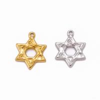 Stainless Steel Pendants, 304 Stainless Steel, Hexagram, Vacuum Ion Plating, DIY & hollow, more colors for choice, 13x17mm, Sold By PC