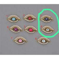 Evil Eye Connector, Brass, high quality gold color plated, DIY, more colors for choice, 10PCs/Lot, Sold By Lot