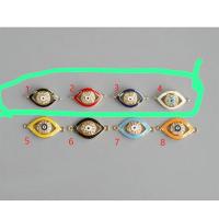 Evil Eye Connector, Brass, high quality plated, DIY, more colors for choice, 10PCs/Lot, Sold By Lot