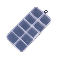 Storage Box, Polypropylene(PP), Rectangle, dustproof & transparent & 10 cells, 128x66x22mm, Sold By PC