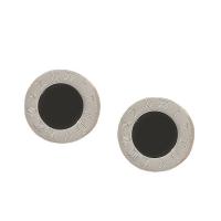 Stainless Steel Stud Earrings, 304 Stainless Steel, Round, Vacuum Ion Plating, for woman & enamel, more colors for choice, 12mm, Sold By Pair