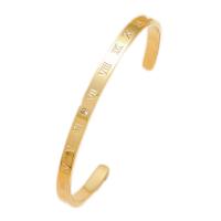 Bijoux bracelet en acier inoxydable, Acier inoxydable 304, pour femme, doré, Diamètre intérieur:Environ 60mm, Vendu par PC