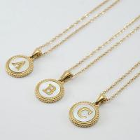 Stainless Steel Jewelry Necklace 304 Stainless Steel with Shell 18K gold plated fashion jewelry & for woman golden 2mm 16mm Sold Per Approx 17.72 Inch Strand