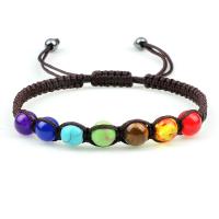 Bracelets de pierres précieuses, pierre gemme, avec corde en nylon, Réglable & bijoux de mode & unisexe, plus de couleurs à choisir, 8mm, Longueur:Environ 6.5-9.84 pouce, Vendu par PC