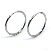 Stainless Steel Hoop Earring, 304 Stainless Steel, polished, fashion jewelry & Unisex & different size for choice, original color, Sold By PC