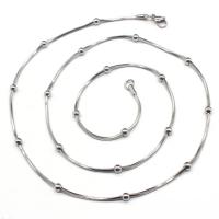 Titan stål halsband, elektrolysbildning, mode smycken & olika längd för val & Unisex, ursprungliga färgen, 1.50mm, Säljs av PC