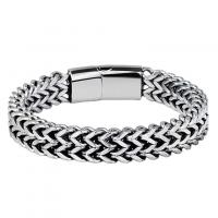 Titanium Steel Bracelet & Bangle, polished, fashion jewelry & different length for choice & for man, silver color, Sold By PC