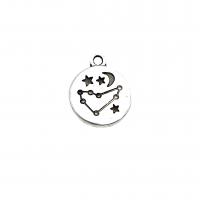Zinc Alloy Flat Round Pendants antique silver color plated DIY nickel lead & cadmium free Approx 2mm Approx Sold By Bag