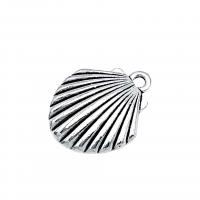 Zinc Alloy Pendants Shell antique silver color plated DIY nickel lead & cadmium free Approx Sold By Bag