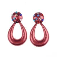 Zinc Alloy Drop Earrings plated with rhinestone nickel lead & cadmium free Sold By Pair