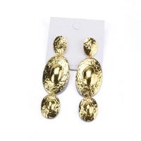 Tibetan Style Drop Earrings, Vacuum Ion Plating, fashion jewelry, golden, nickel, lead & cadmium free, 33x115mm, Sold By Pair