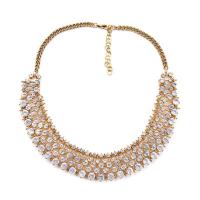 Zinc Alloy Jewelry Necklace with 6cm extender chain plated with rhinestone nickel lead & cadmium free 30mm Length 45 cm Sold By PC