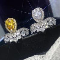 metal Anillo de dedo Cuff, Gota, chapado en color de plata, ajustable & para mujer & con diamantes de imitación, más colores para la opción, tamaño:6-8, Vendido por UD