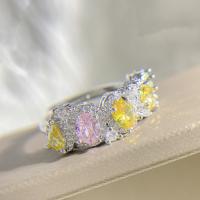 Messing Manchet Finger Ring, geplatineerd, verstelbaar & voor vrouw & met strass, meer kleuren voor de keuze, Maat:6-8, Verkocht door PC