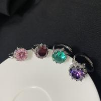 metal Anillo de dedo Cuff, chapado en platina real, ajustable & para mujer & con diamantes de imitación, más colores para la opción, tamaño:6-8, Vendido por UD