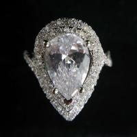 Messing Manchet Finger Ring, Traan, silver plated, verstelbaar & voor vrouw & met strass, meer kleuren voor de keuze, Maat:6-8, Verkocht door PC