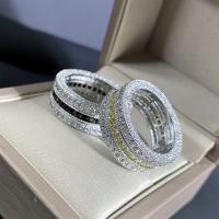 metal anillo, chapado en platina real, diferentes materiales para la opción & diverso tamaño para la opción & para hombre & con diamantes de imitación, tamaño:6-10, Vendido por UD